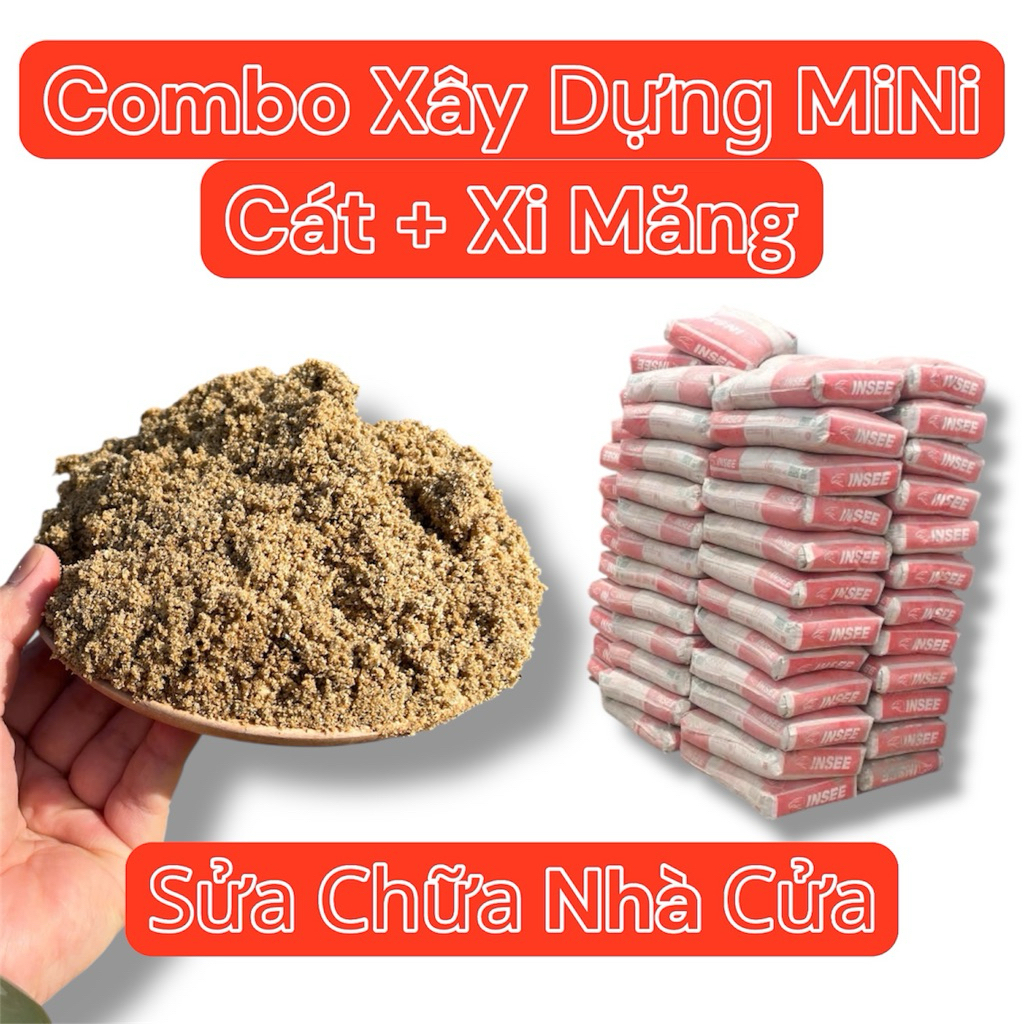 Xi Măng Đen Đóng Túi Nhỏ 1kg 3kg 5kg Trộn Vữa, Xây Sửa Đa Năng