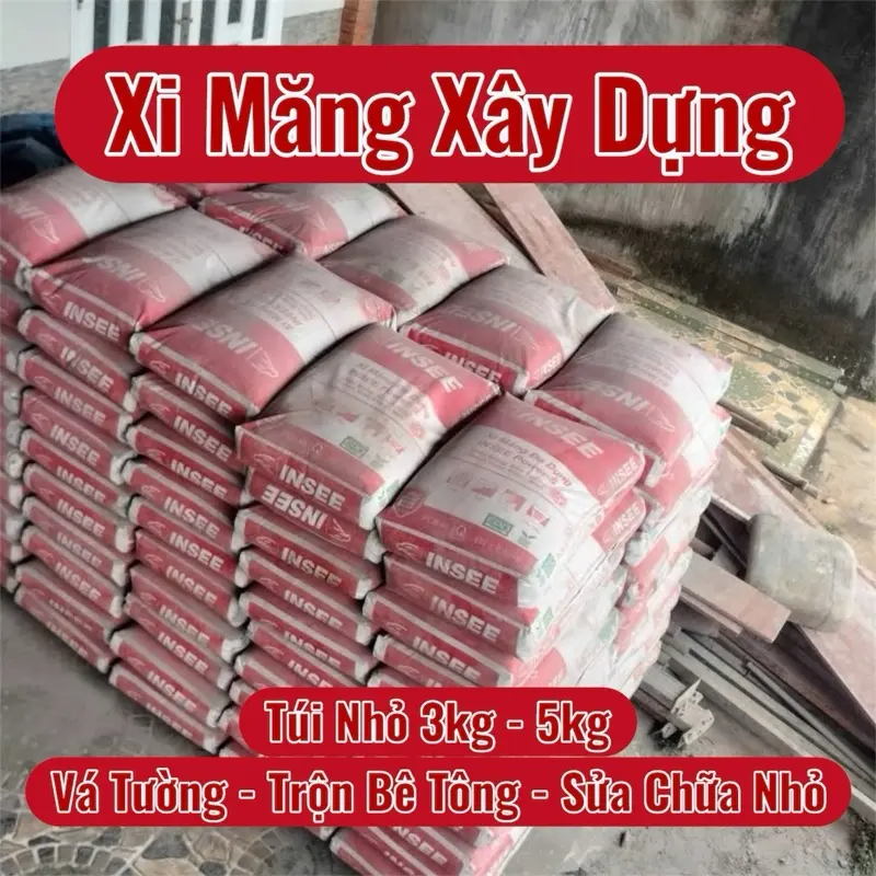 Xi Măng Đen Đóng Túi Nhỏ 1kg 3kg 5kg Trộn Vữa, Xây Sửa Đa Năng
