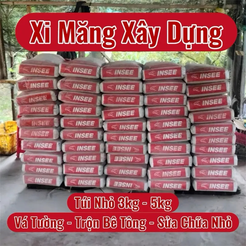 Xi Măng Đen Đóng Túi Nhỏ 1kg 3kg 5kg Trộn Vữa, Xây Sửa Đa Năng